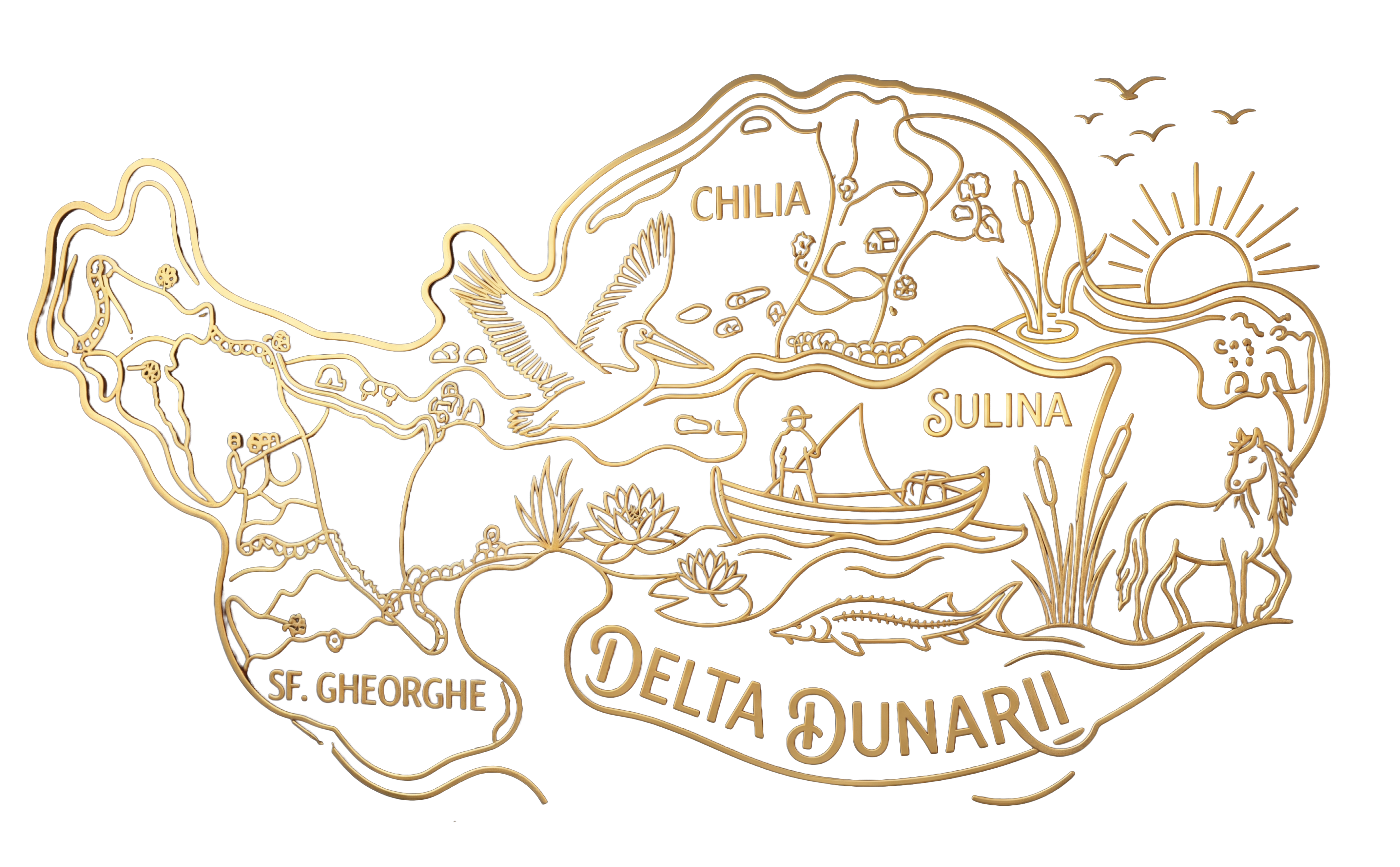 Harta Delta Dunării — localizare Delta Balamuc Resort